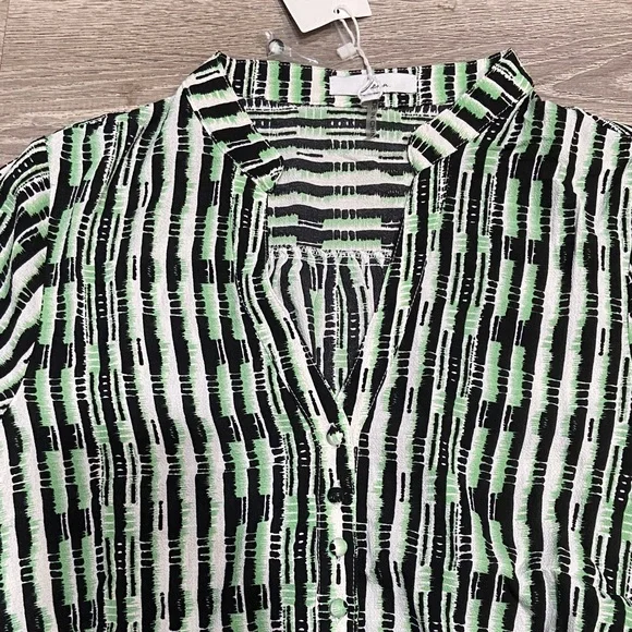 Striped Black and Green Romper - Picture 2 of 2